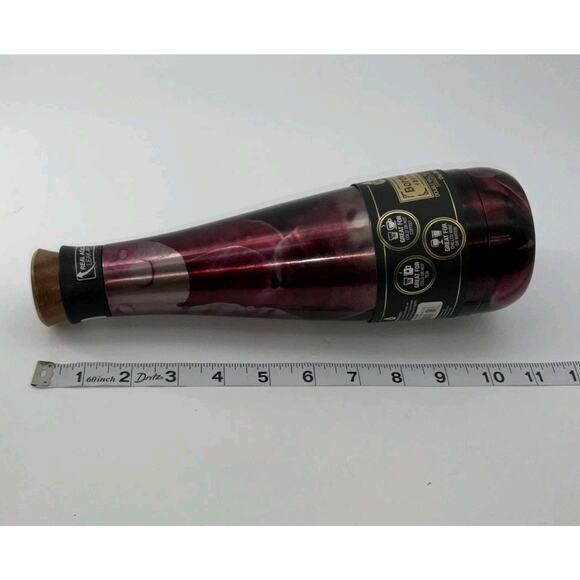 Tal Floral Bordeaux Stainless Steel 17 Ounce Water Bottle with Acacia Wood Lid - Picture 8 of 8